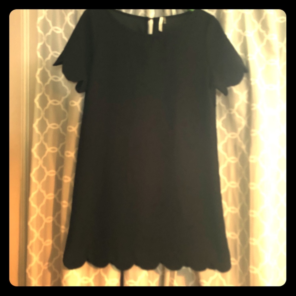 Black Scalloped Dress, Large